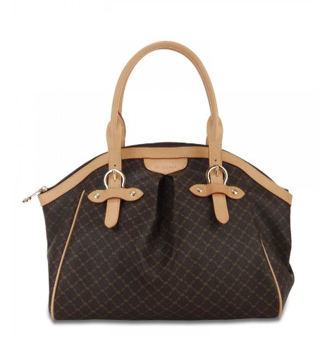 Rioni Designer Handbags & Luggage Signature Brown Ruched Satchel with Buckle