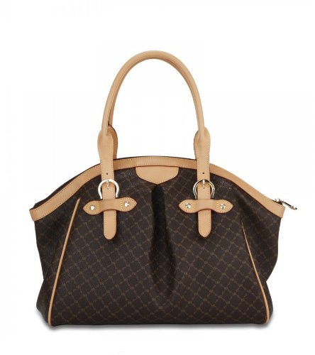 Rioni Designer Handbags & Luggage Signature Brown Ruched Satchel with Buckle