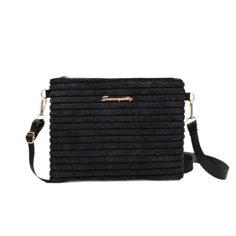 Corduroy Crossbody Bag, Large Capacity Shoulder Purse for Work, Casual Women's Tote