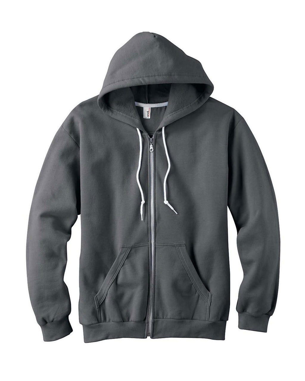 Anvil Full-Zip Sweatshirt. 71600 2XL Heather Grey