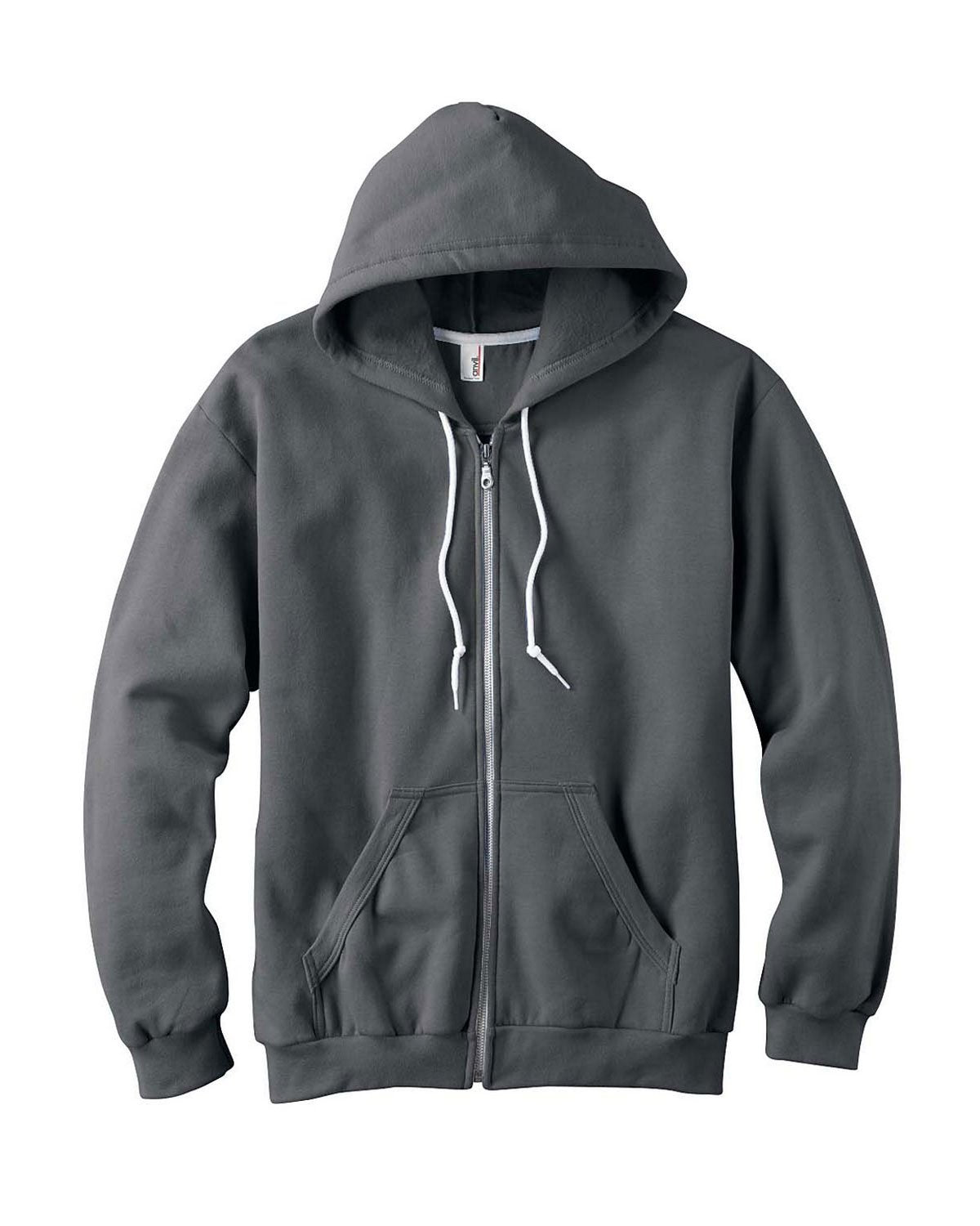 Anvil Full-Zip Sweatshirt. 71600 2XL Heather Grey