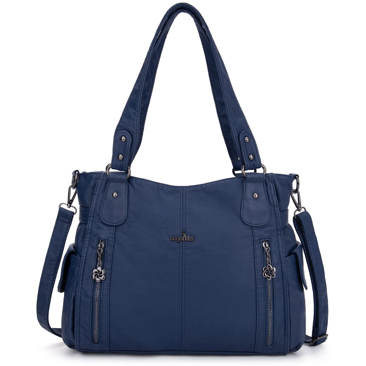Angel Kiss Handbags for Womens Top-Handle Hobo Purse Roomy Casual Shoulder Bags PU Tote Satchel Purse for Women