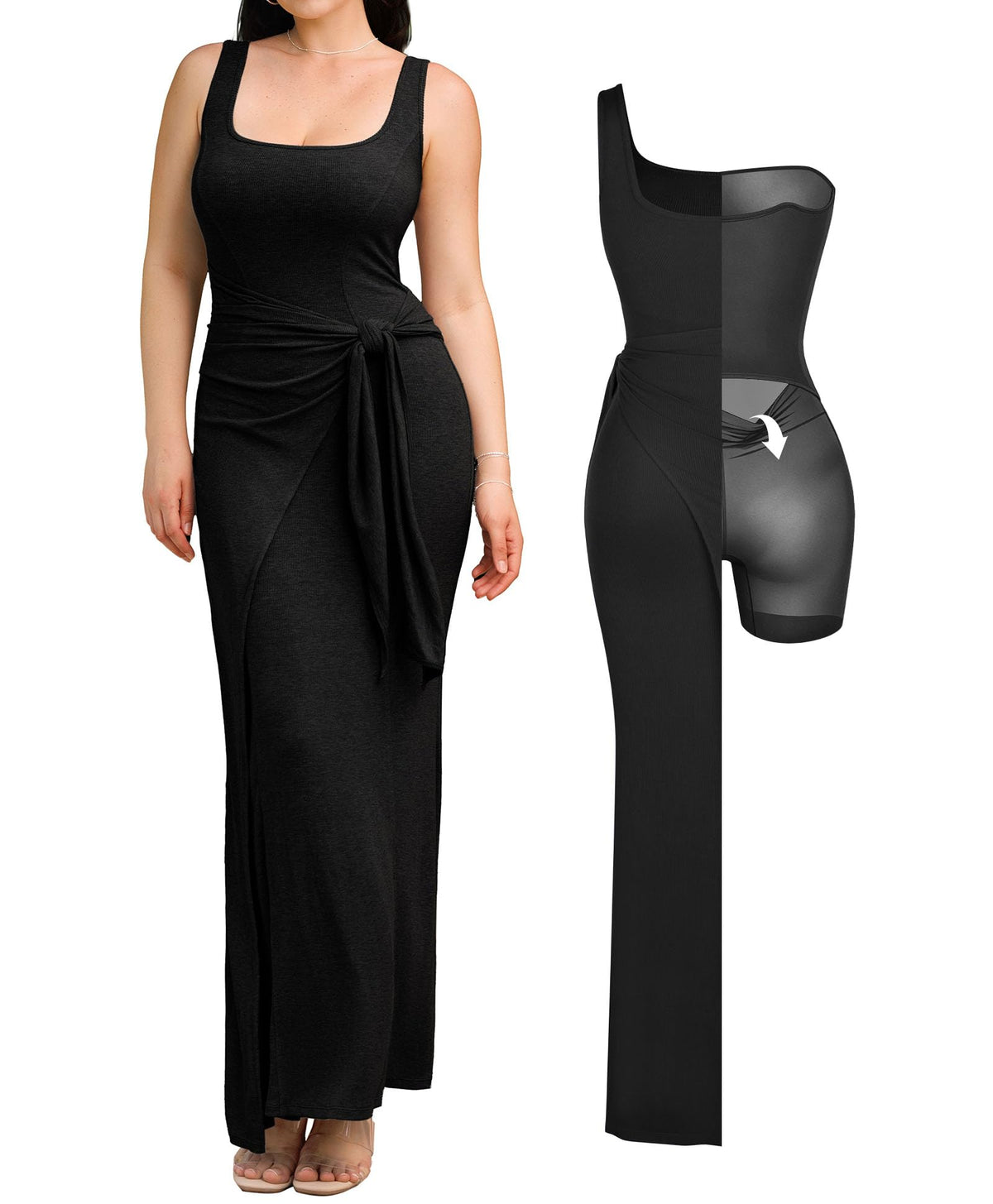 Popilush Wrap Dress for Women Shapewear Bodycon Summer Long Dress