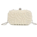 Pearl Clutch Bags Women Purse Ladies White Hand Bags Evening Bags for Party Wedding Shoulder Bag