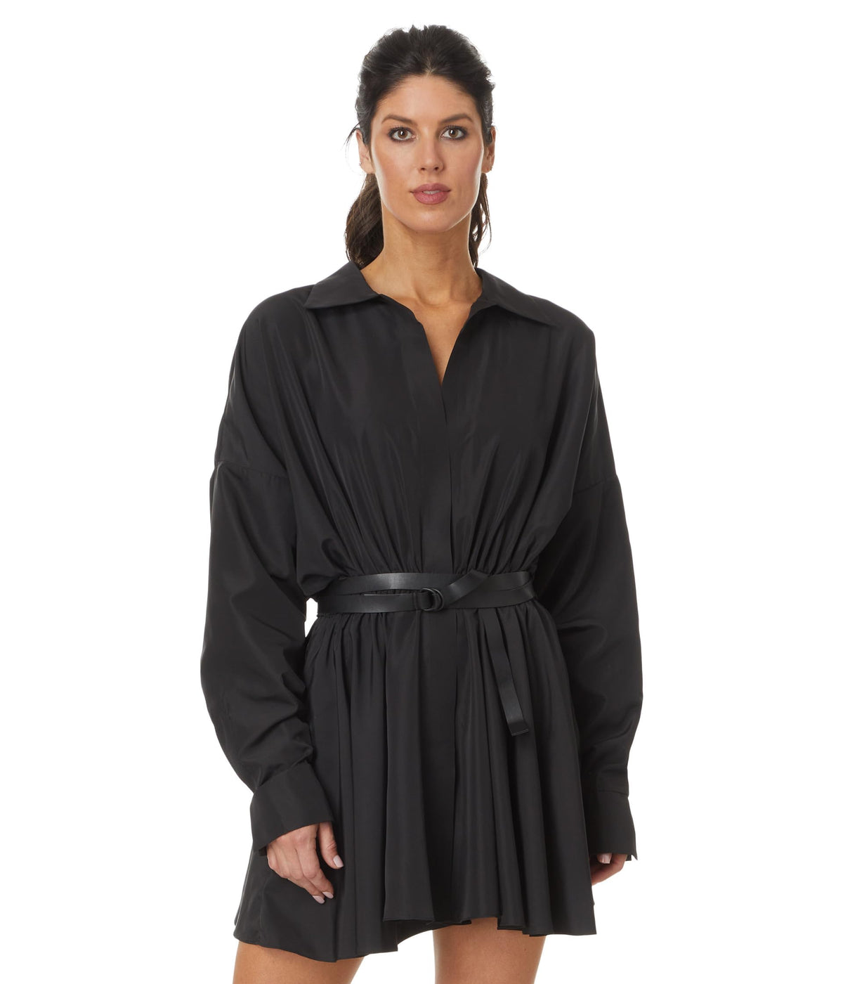 Norma Kamali Women's Super Oversized Bf Nk Shirt Flared Mini Dress