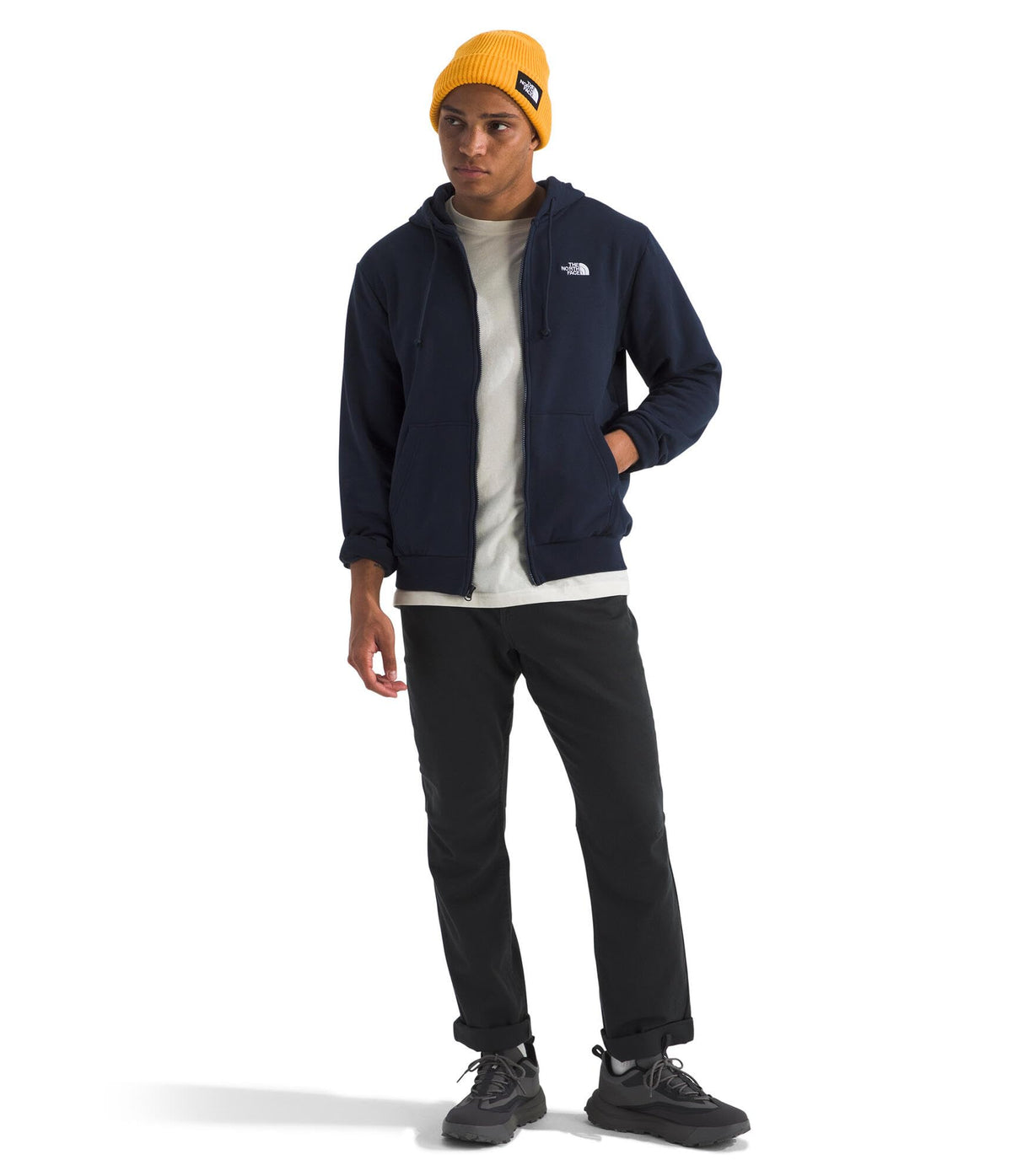 THE NORTH FACE Men's Evolution Simple Dome Full Zip Hoodie | 2 Piece Hood With Adjustable Drawcord, Classic Logo