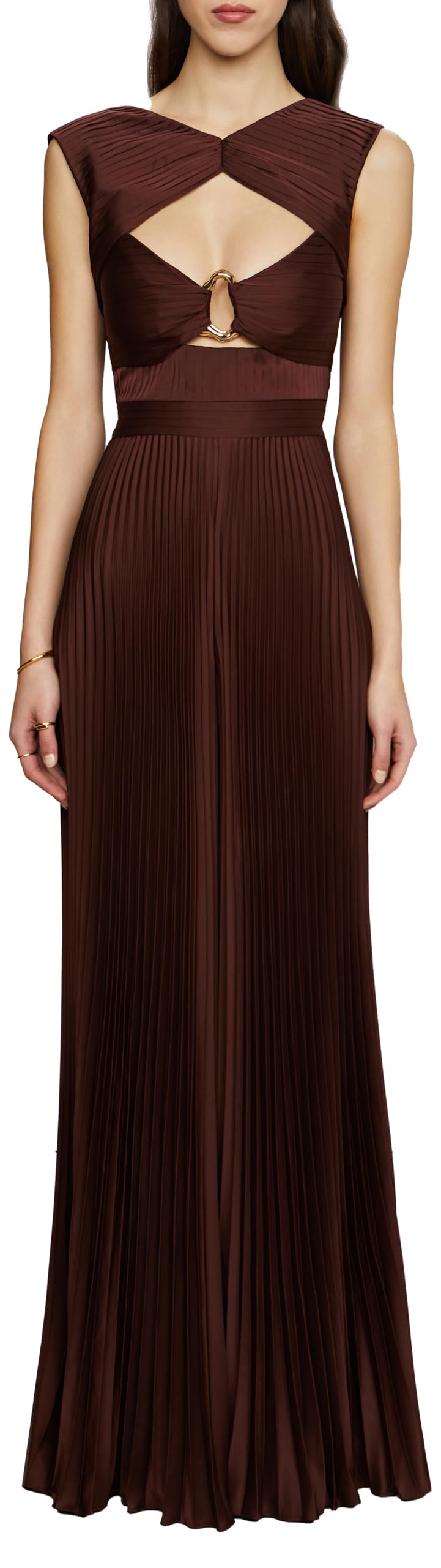 AMUR womens Rosalynn Pleated Jumpsuit
