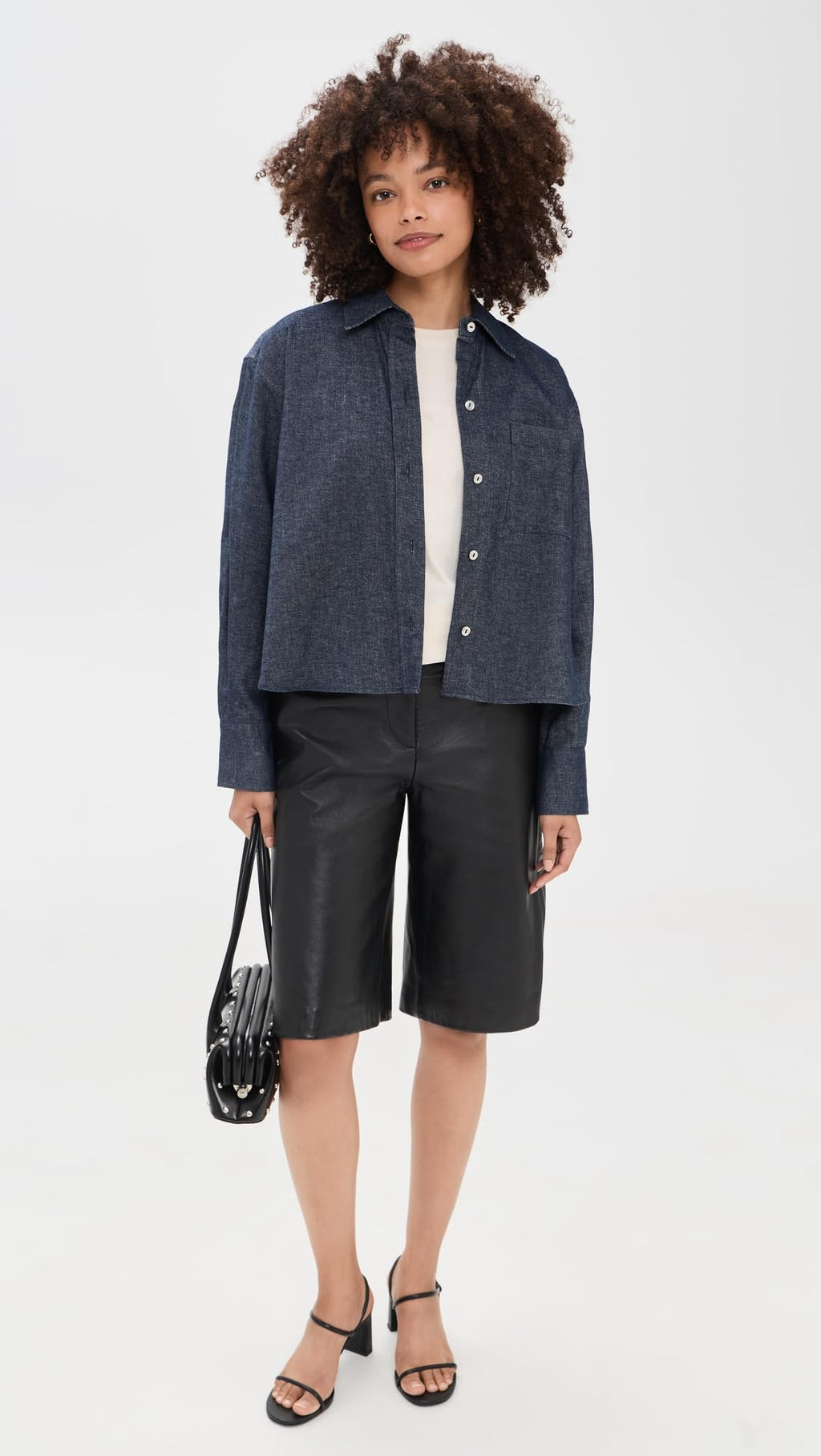 Vince Women's Cropped Button Down Shirt