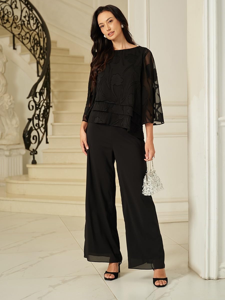 Women's Floral Chiffon Blouse Dressy Formal Business Casual Tops