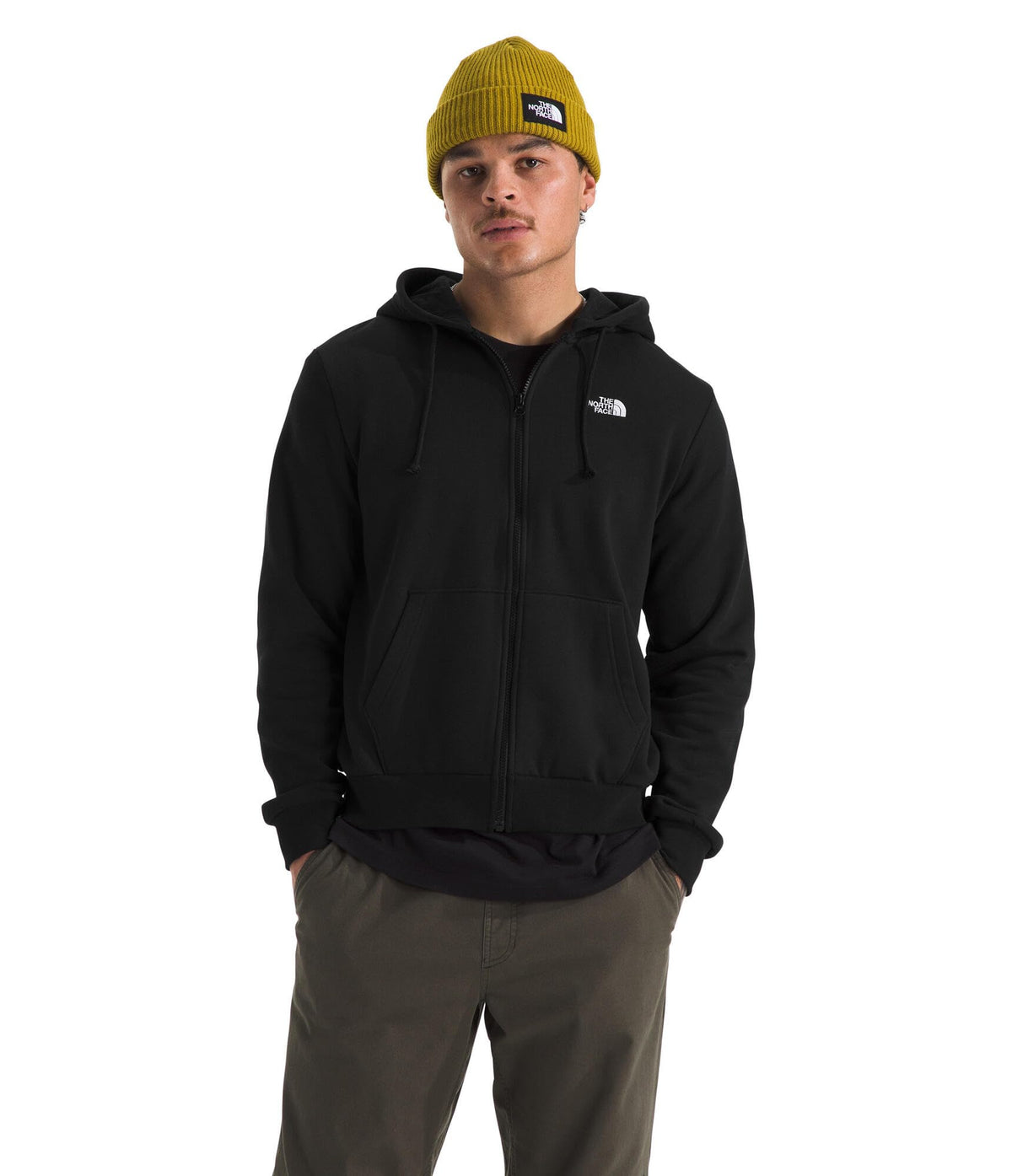 THE NORTH FACE Men's Evolution Simple Dome Full Zip Hoodie | 2 Piece Hood With Adjustable Drawcord, Classic Logo
