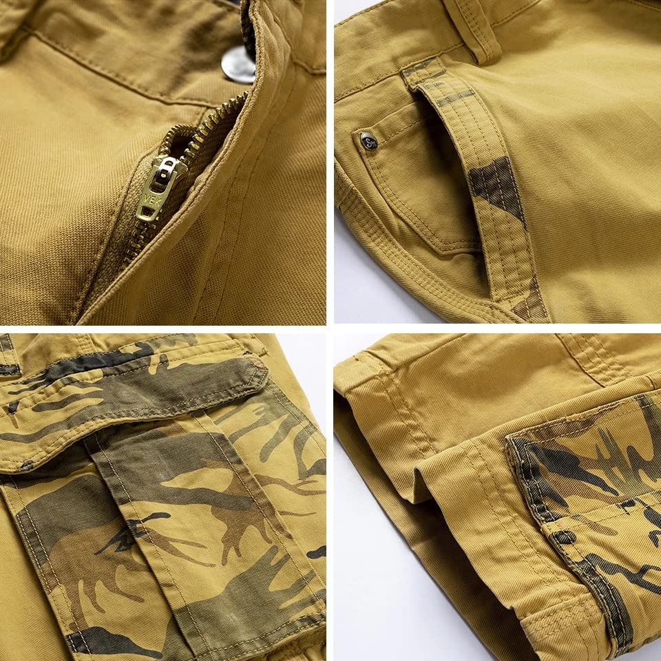 KLJUHGTR Shorts Men Jogger Cargo Cotton Casual Loose