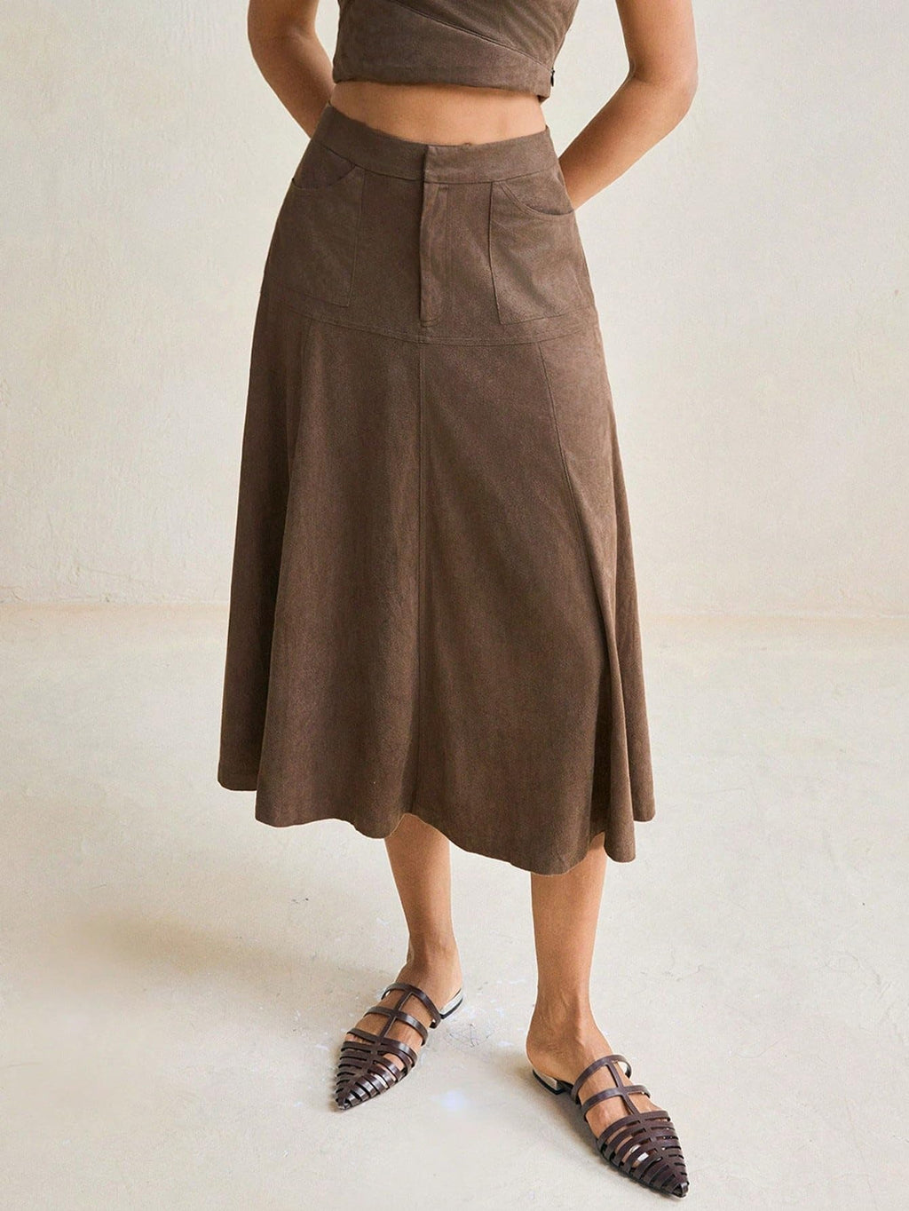 XMVOMTBOR Women's 2026 Casual Long Skirt High Waist A-Line Midi Skirt