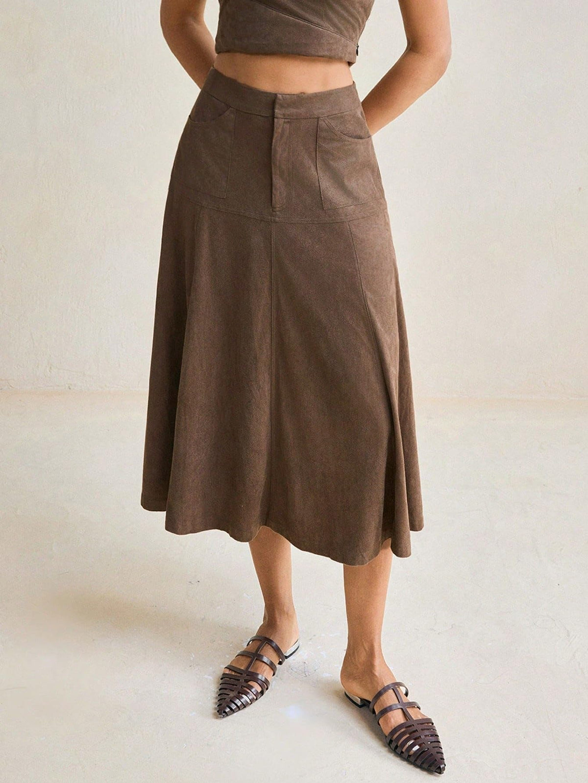 XMVOMTBOR Women's 2026 Casual Long Skirt High Waist A-Line Midi Skirt
