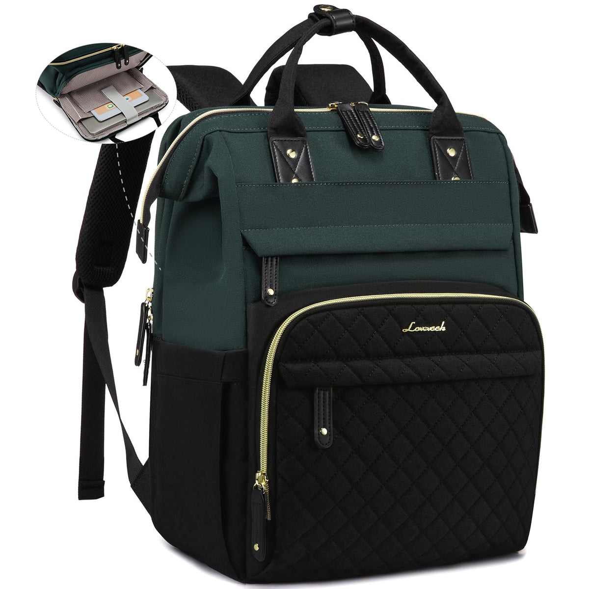 LOVEVOOK Laptop Backpack Women Quilted Teacher Nurse Work Backpack Purse