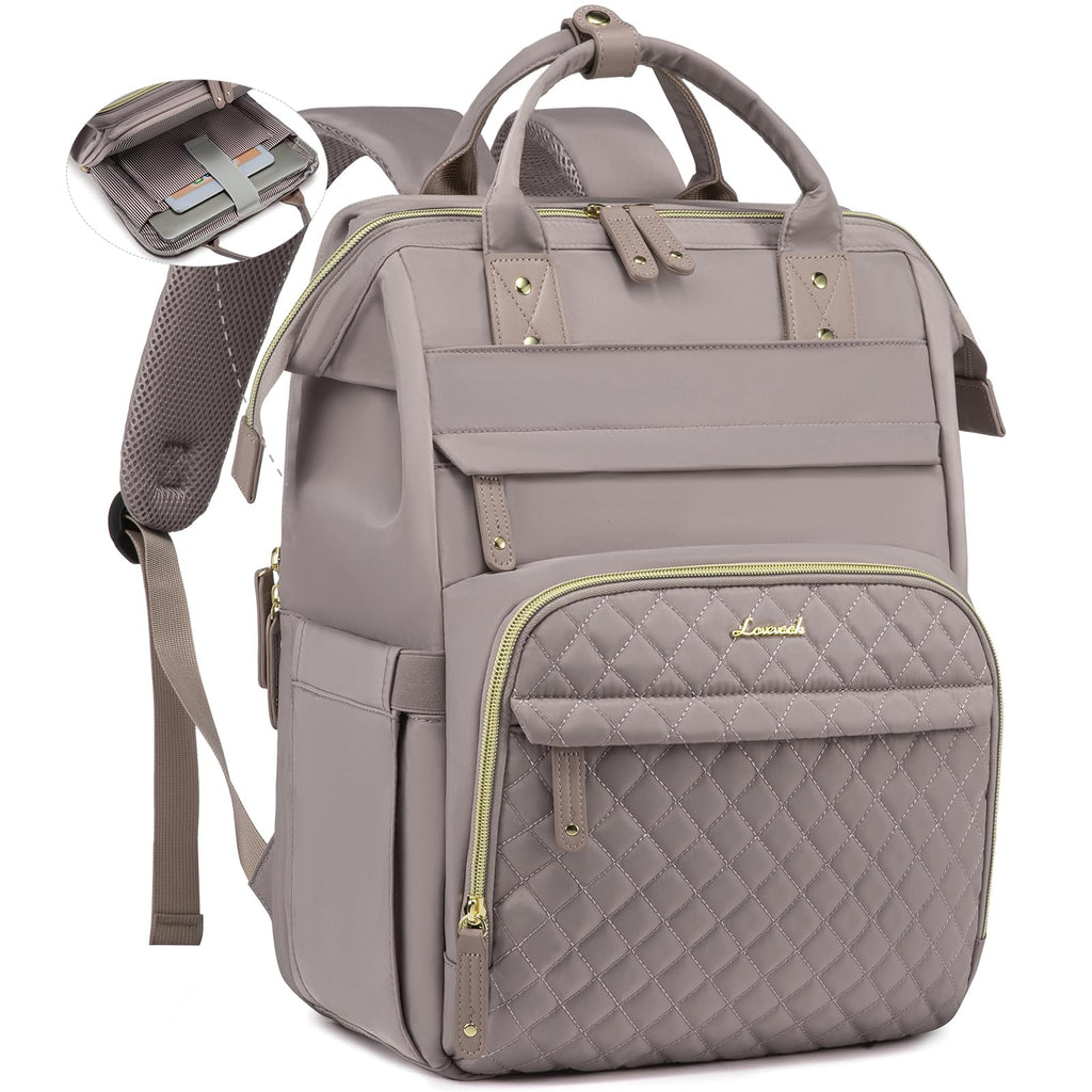 LOVEVOOK Laptop Backpack Women Quilted Teacher Nurse Work Backpack Purse