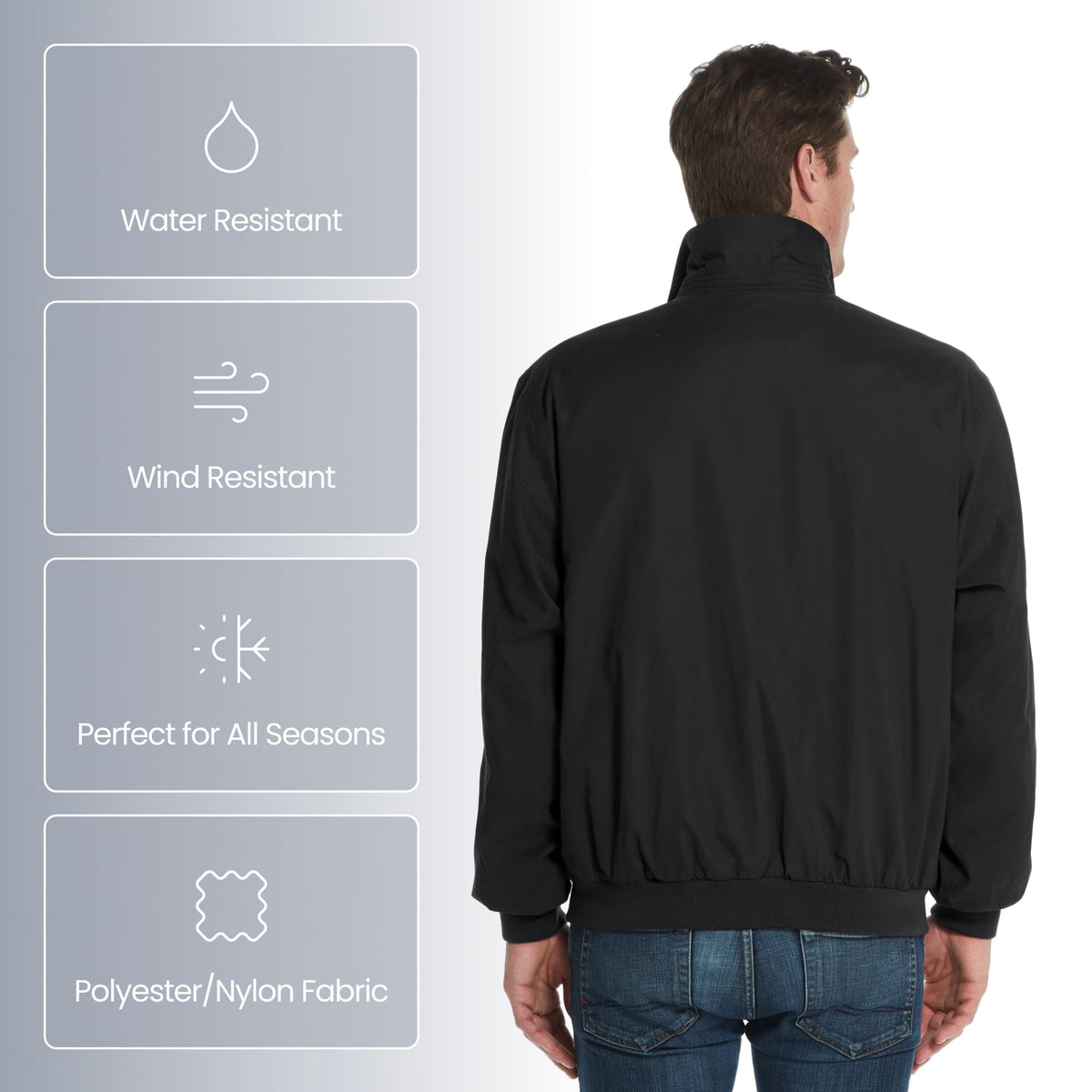 Weatherproof Men's Golf Jacket, Water-Resistant Lightweight Windbreaker