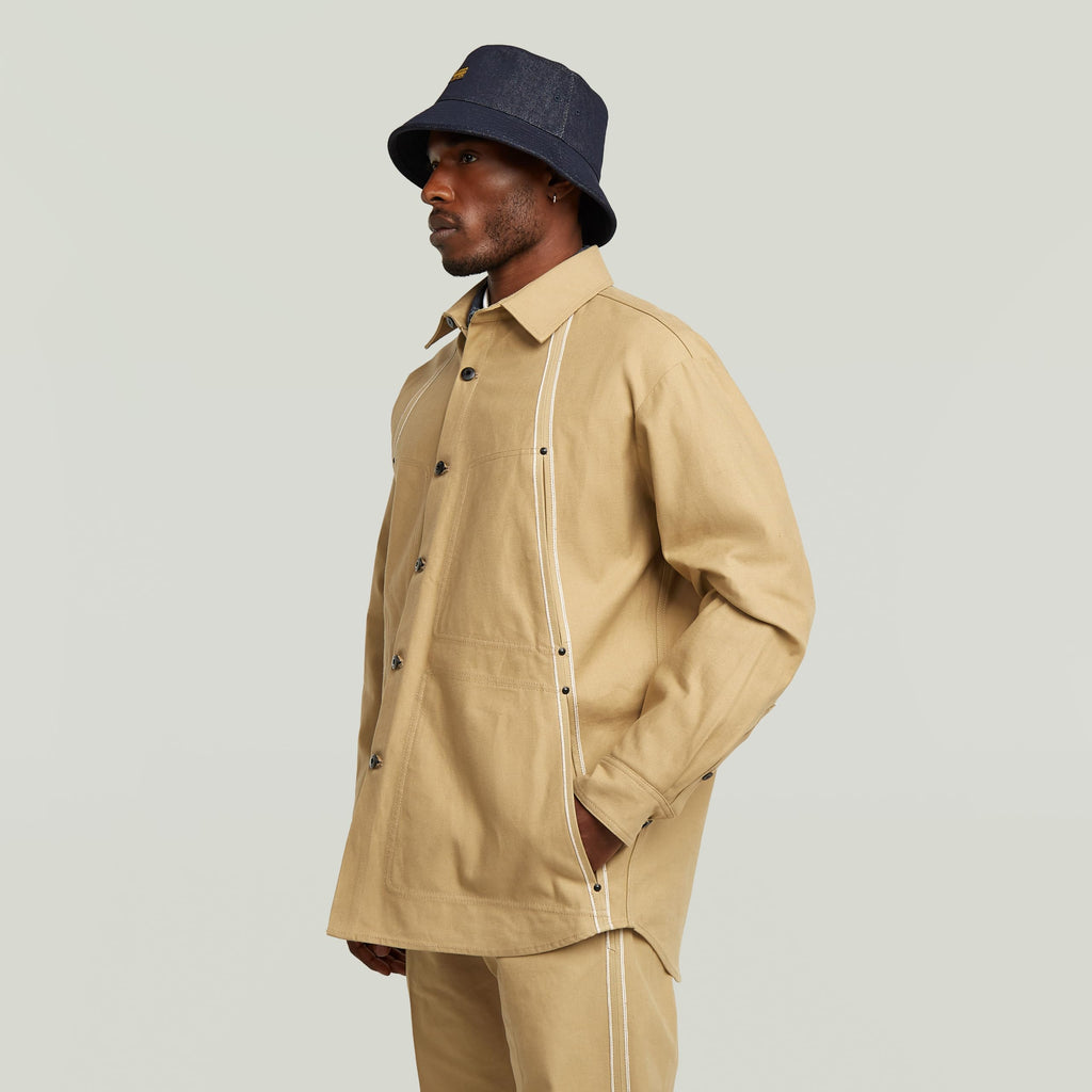 G-STAR Men's Loose Fit Selvedge Overshirt, Fomaru Selvedge Twill/Dk Fall, Small