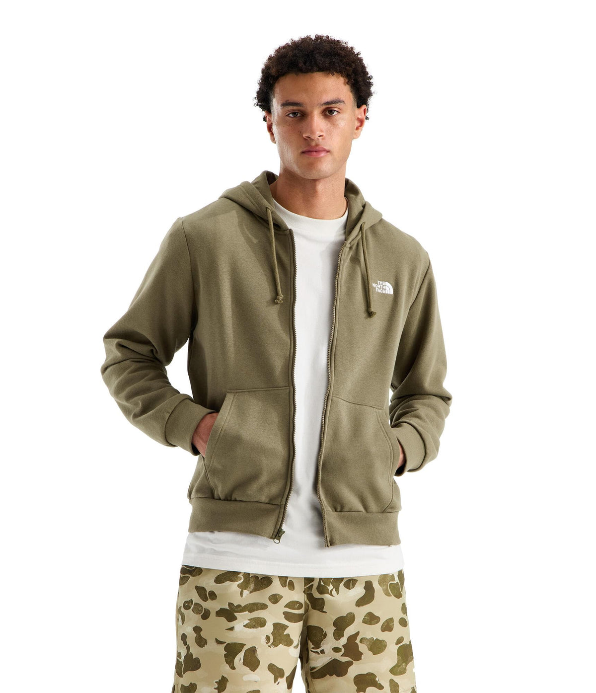 THE NORTH FACE Men's Evolution Simple Dome Full Zip Hoodie | 2 Piece Hood With Adjustable Drawcord, Classic Logo