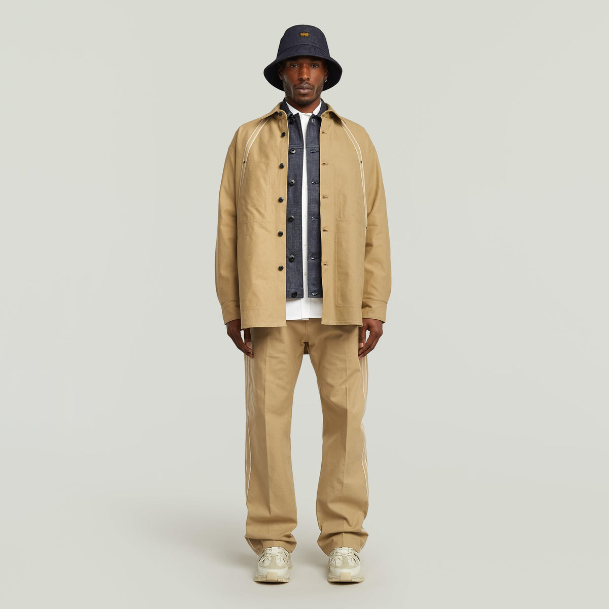 G-STAR Men's Loose Fit Selvedge Overshirt, Fomaru Selvedge Twill/Dk Fall, Small
