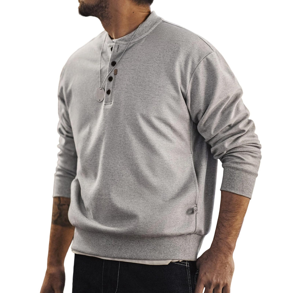 Anybird Men's Henley Shirts Long Sleeve 4-Button T-Shirt Casual Pullover Shirt Basic Tops with Pockets