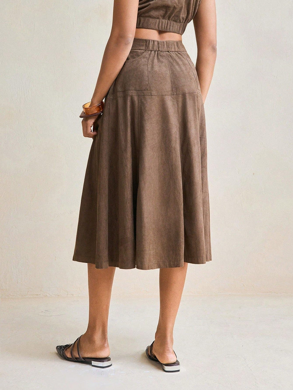 XMVOMTBOR Women's 2026 Casual Long Skirt High Waist A-Line Midi Skirt