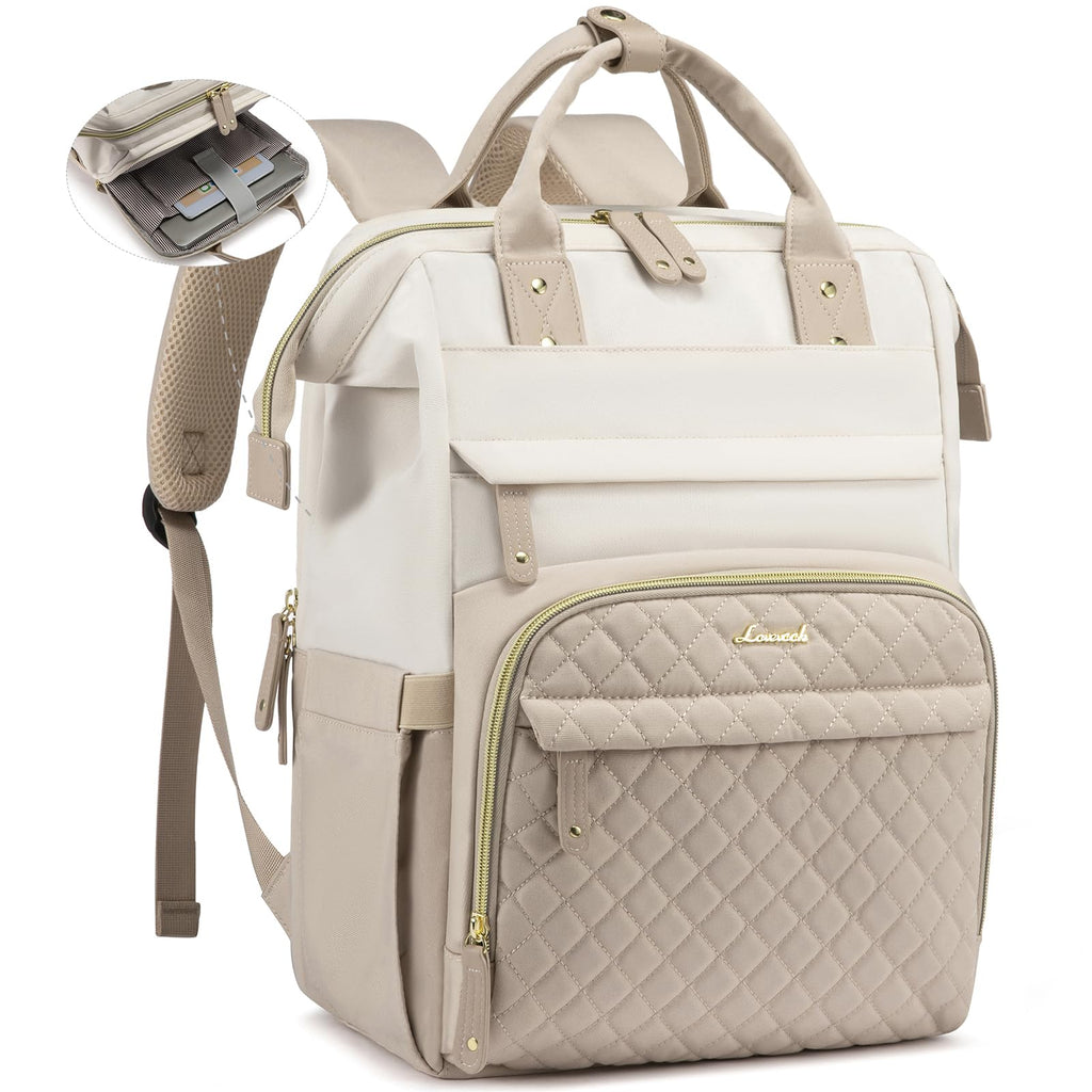 LOVEVOOK Laptop Backpack Women Quilted Teacher Nurse Work Backpack Purse