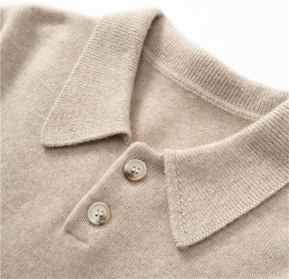 Men's Cotton Slim Fit Long-Sleeved Polo Shirt Stylish Performance Dress Shirt Breathable Button-Up Business Casual Shirt