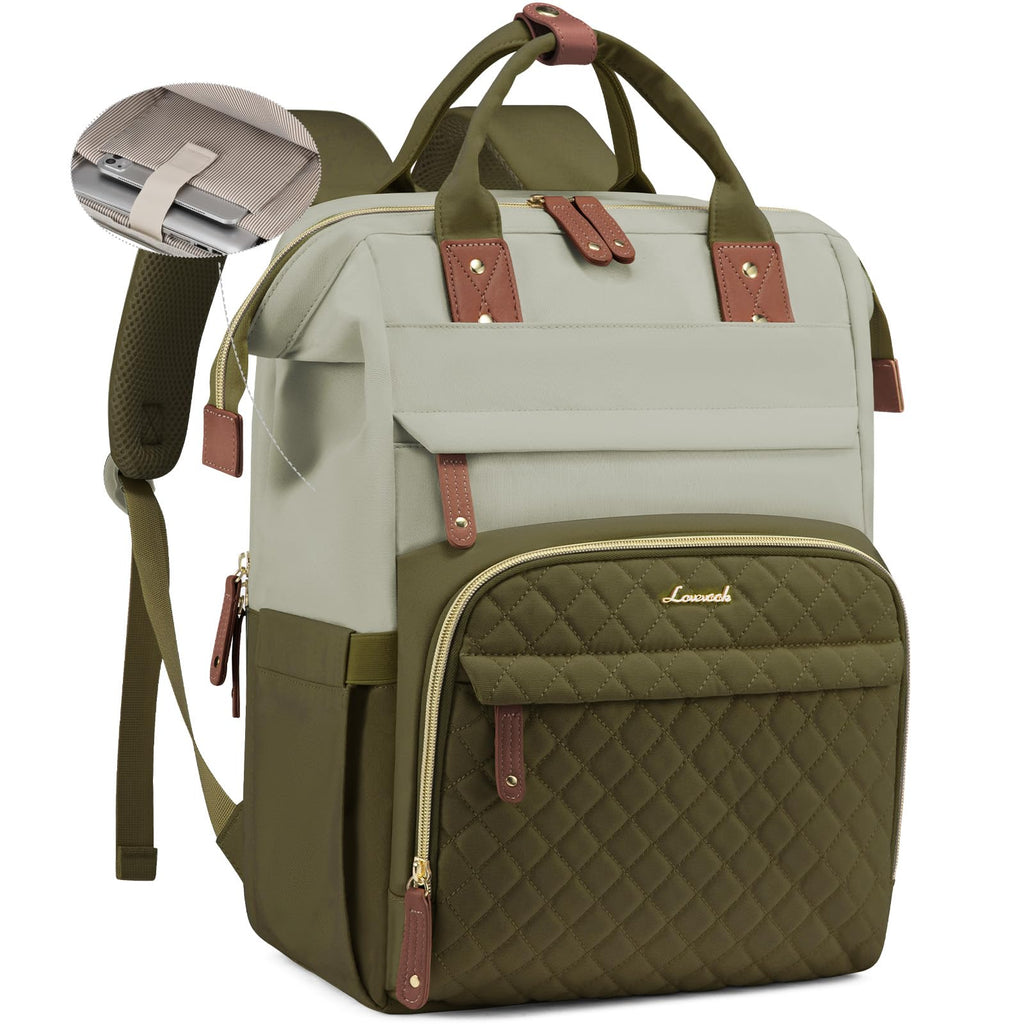 LOVEVOOK Laptop Backpack Women Quilted Teacher Nurse Work Backpack Purse