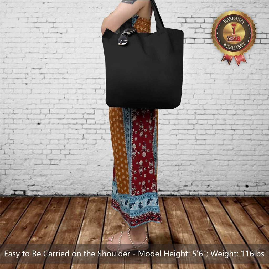 TOPDesign Canvas Bag, Reusable Grocery Shopping Cloth Bags, Fashionable Two-Tone Totes for Crafts, DIY Your Creative Designs