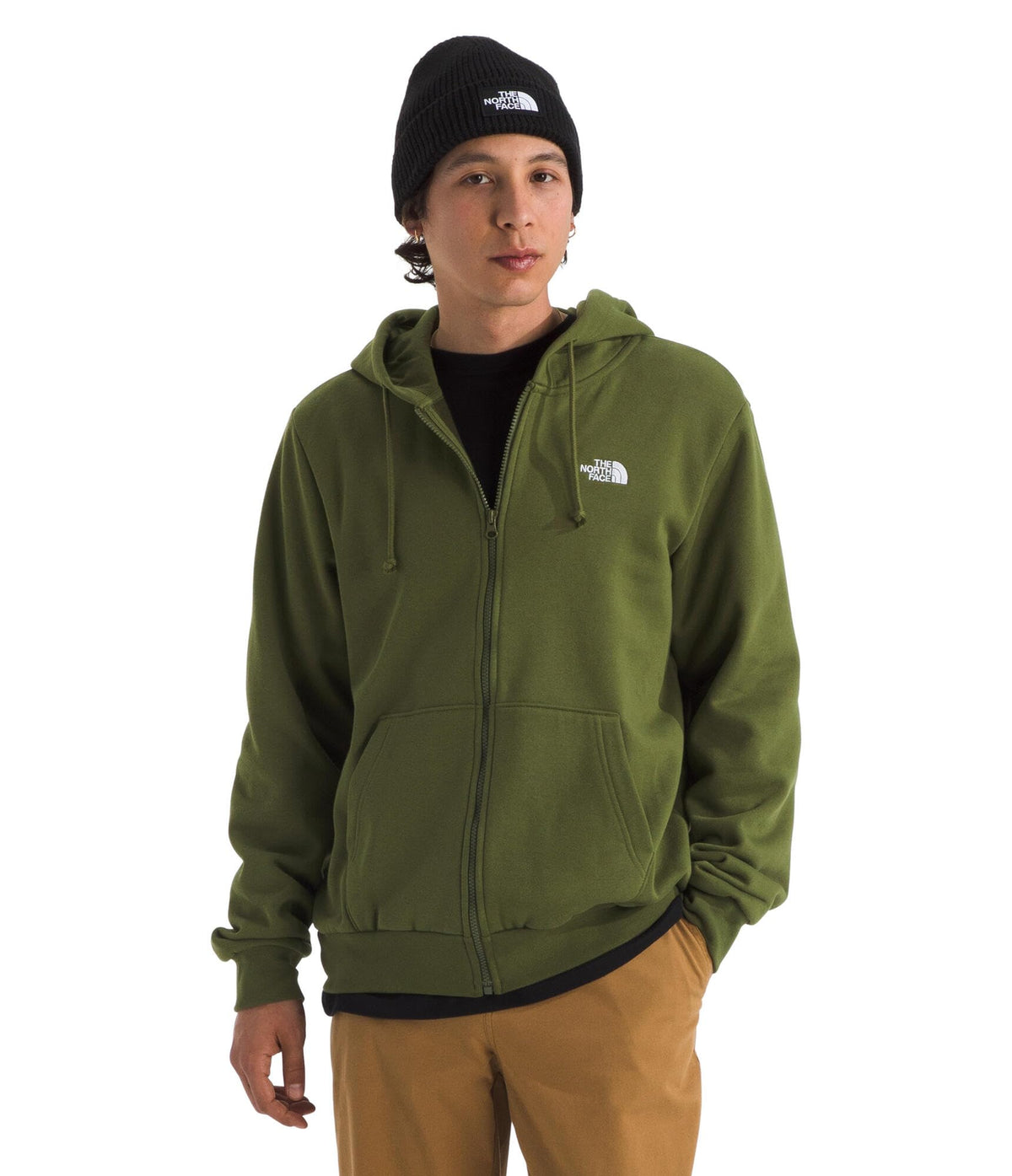 THE NORTH FACE Men's Evolution Simple Dome Full Zip Hoodie | 2 Piece Hood With Adjustable Drawcord, Classic Logo