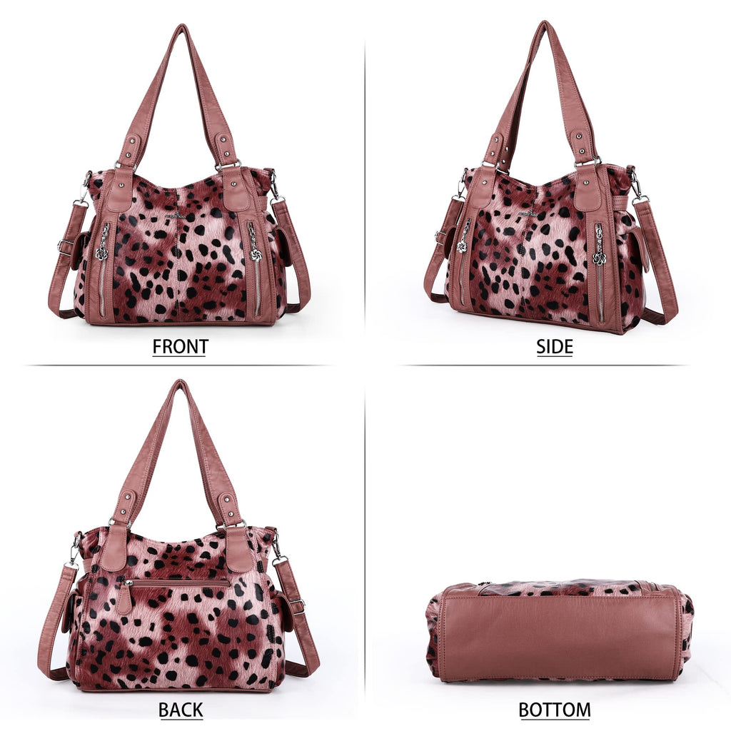 Angel Kiss Handbags for Womens Top-Handle Hobo Purse Roomy Casual Shoulder Bags PU Tote Satchel Purse for Women