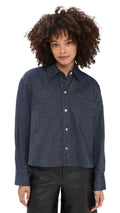 Vince Women's Cropped Button Down Shirt