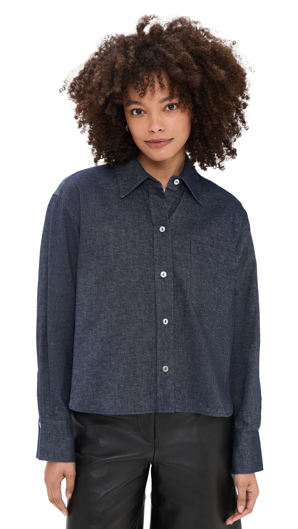 Vince Women's Cropped Button Down Shirt
