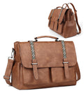 FADEON Messenger Bag for Women, 17L Leather Satchel Backpack Purse