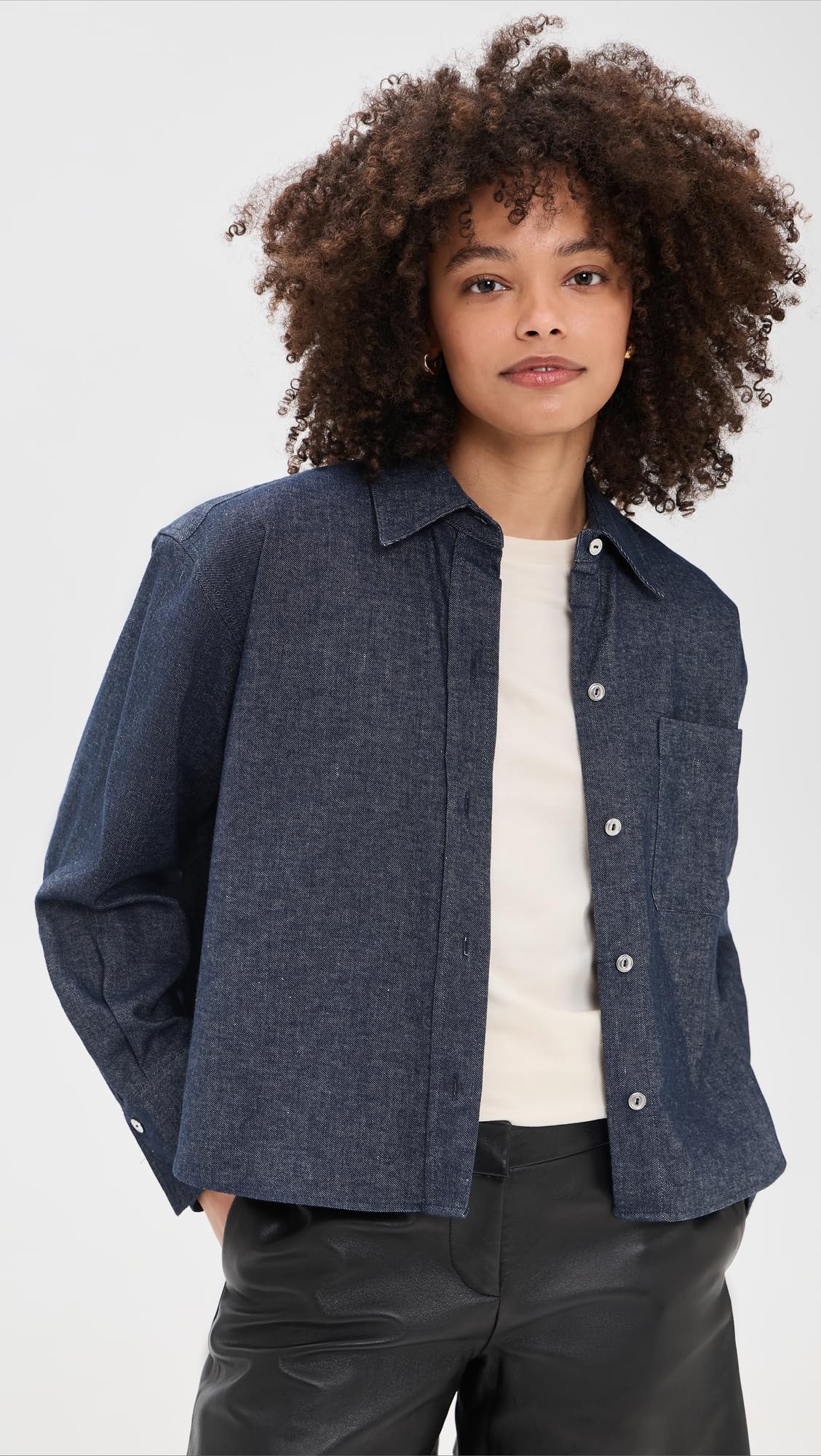 Vince Women's Cropped Button Down Shirt