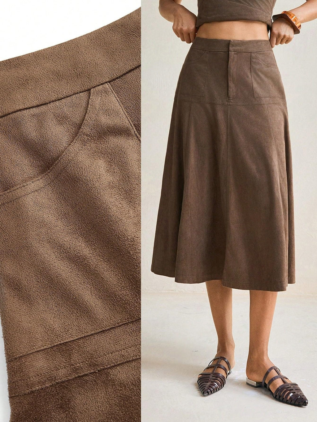 XMVOMTBOR Women's 2026 Casual Long Skirt High Waist A-Line Midi Skirt