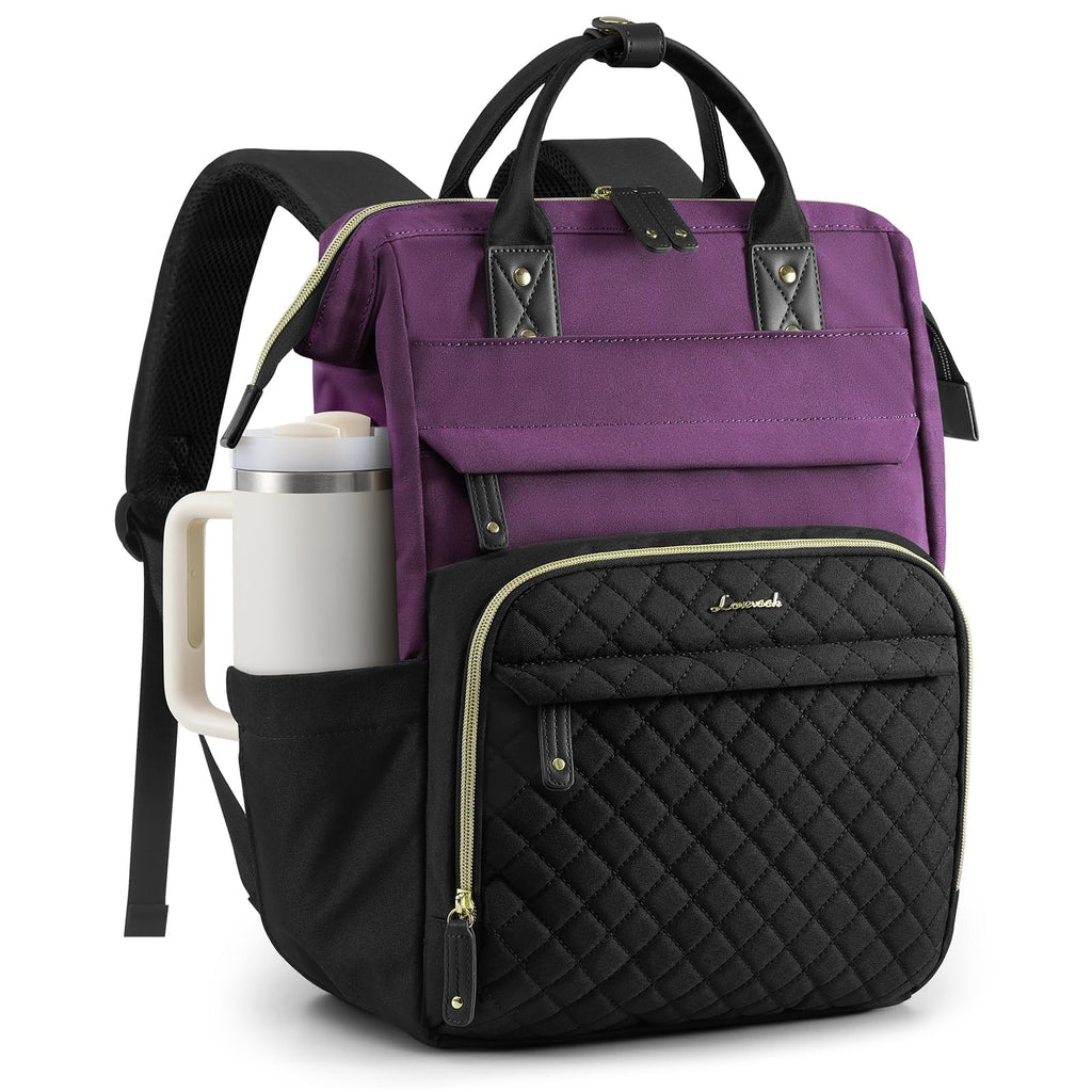LOVEVOOK Laptop Backpack Women Quilted Teacher Nurse Work Backpack Purse