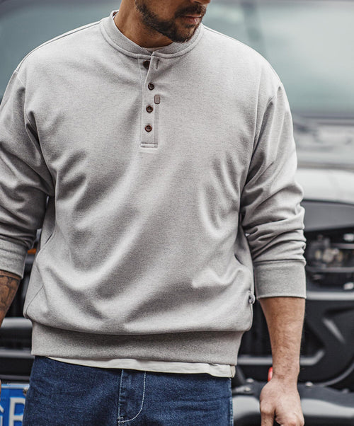 Anybird Men's Henley Shirts Long Sleeve 4-Button T-Shirt Casual Pullover Shirt Basic Tops with Pockets